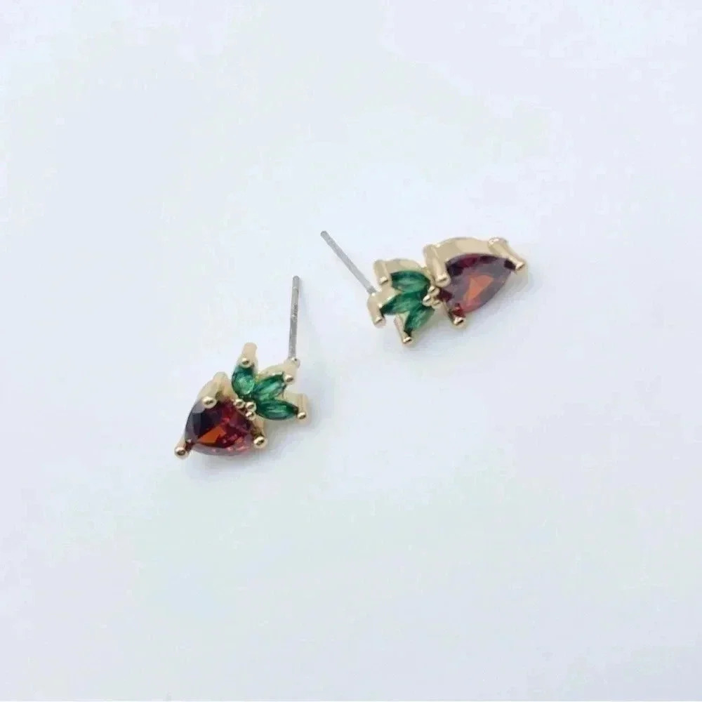 Petite Strawberries Stud Earrings